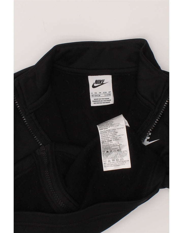 Nike Jungen-Trainingsanzugoberteil mit Grafik, 3–4 Jahre, XS, schwarzes Polyester