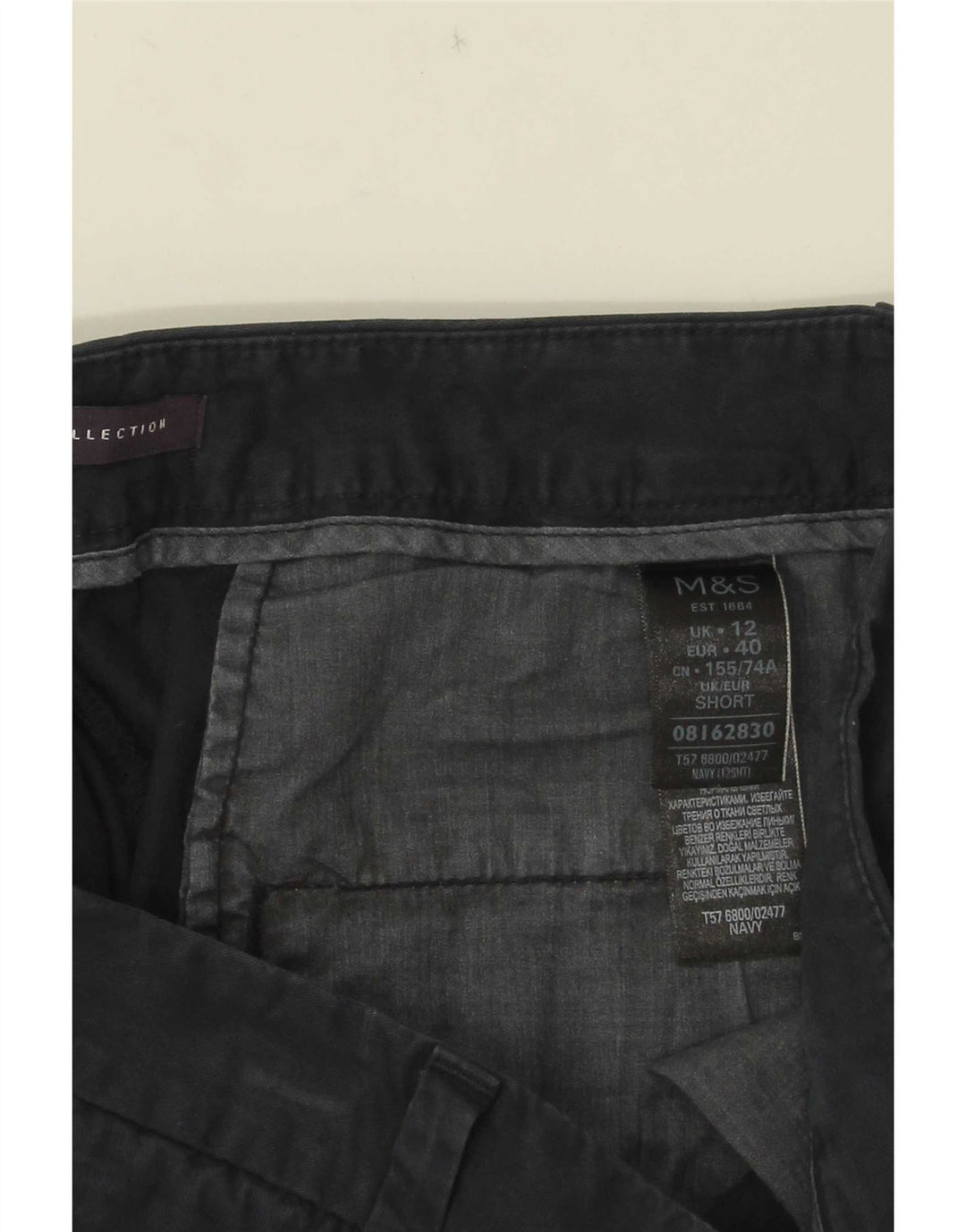 Marks & Spencer Damen Chinohose UK 12 M W32 L26 Marineblau