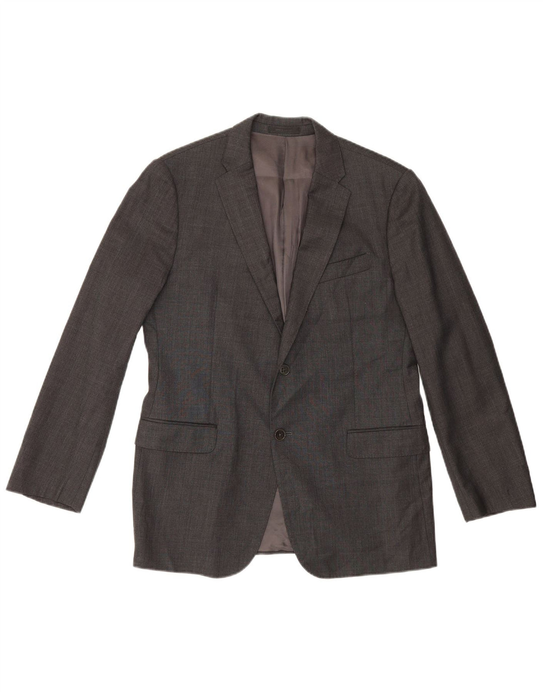 Armani Collezioni Herren-Blazer mit 2 Knöpfen, IT 50, große graue Wolle