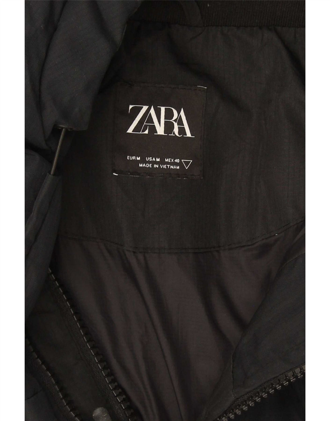 Zara Herren-Jacke mit Kapuze, gepolstert, UK 38, Mittelschwarz, Polyester