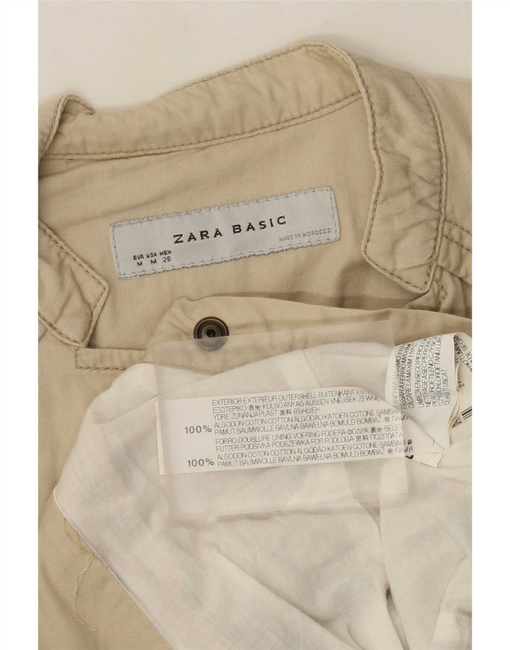 Zara Damen Bomberjacke UK 12 Mittelbeige Baumwolle