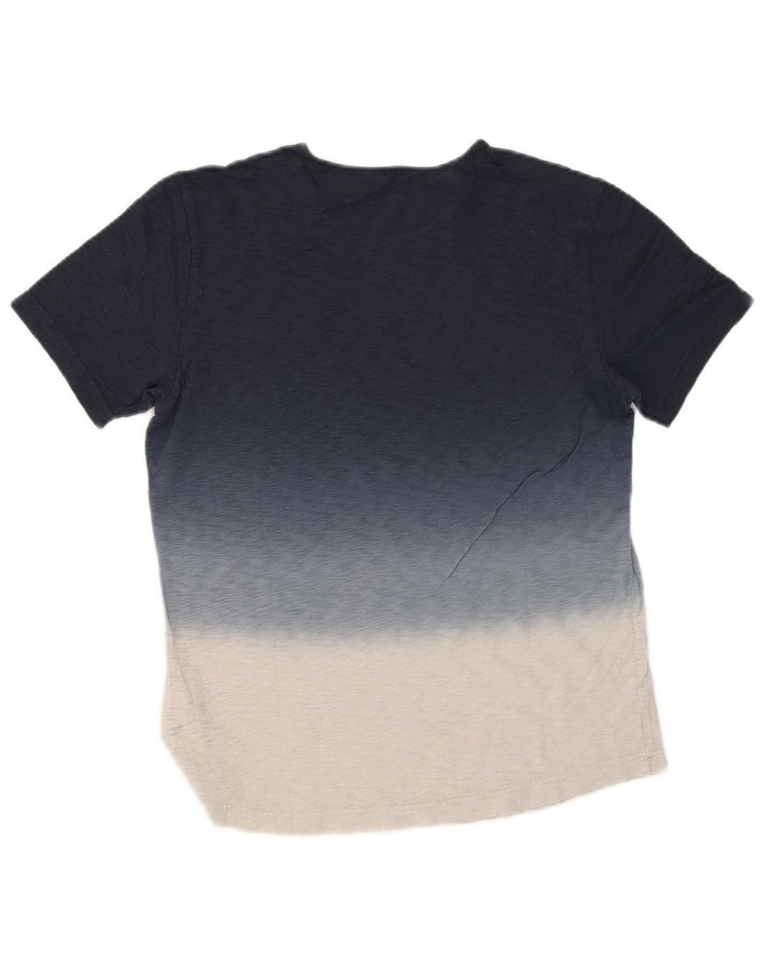 BENETTON Herren-T-Shirt-Oberteil, mittelgroß, marineblau, Colourblock-Baumwolle