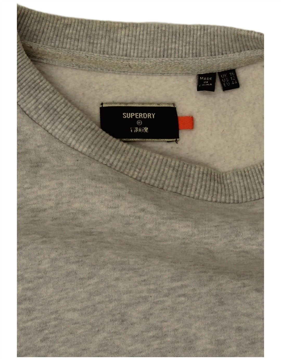 Superdry Damen-Sweatshirt-Pullover in Übergröße, Größe 40, Grau, Baumwolle