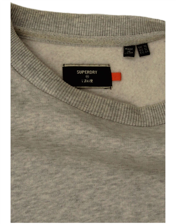 Superdry Damen-Sweatshirt-Pullover in Übergröße, Größe 40, Grau, Baumwolle
