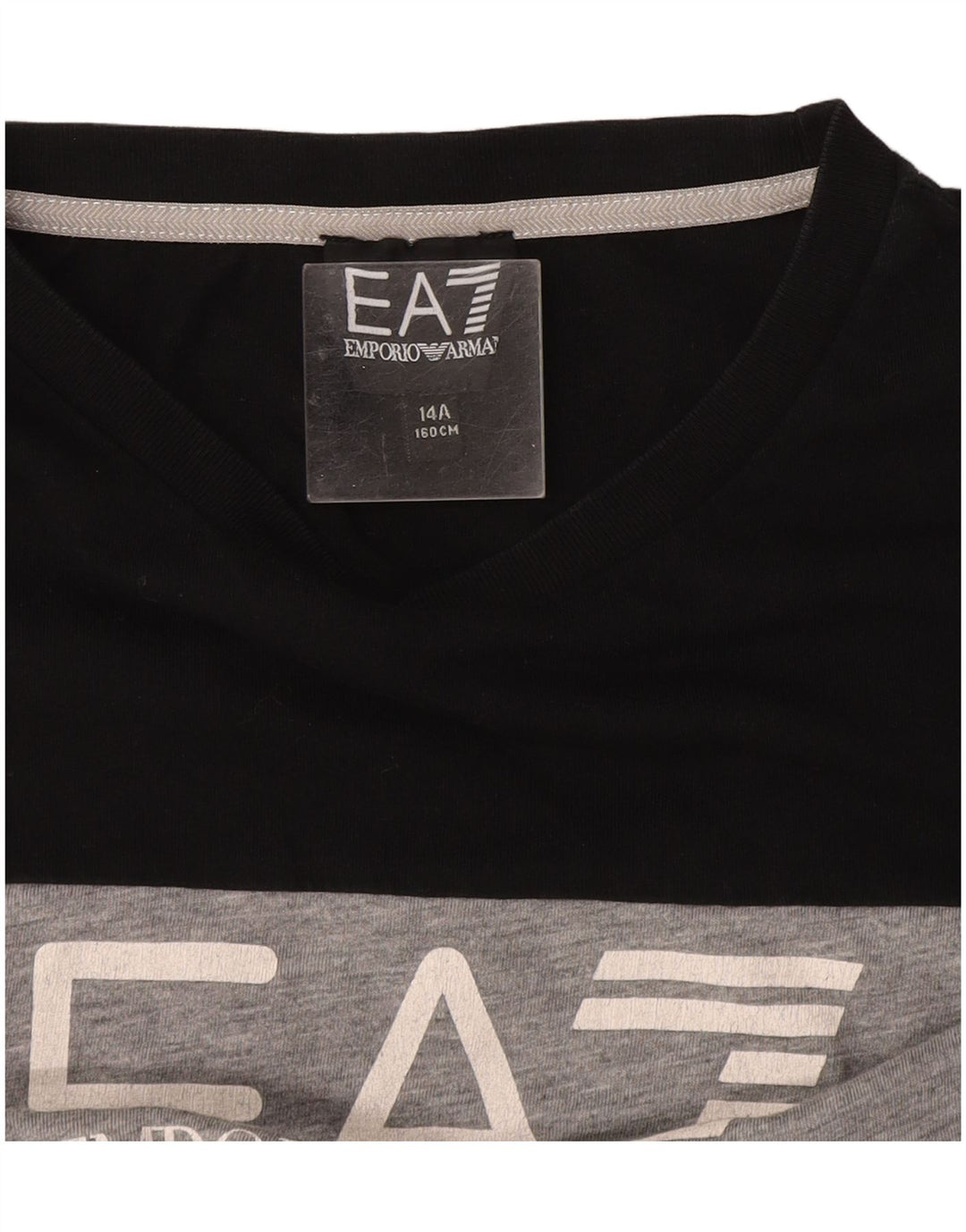 Armani Langarmshirt mit Grafik für Jungen, 13–14 Jahre, Schwarz, Farbblock