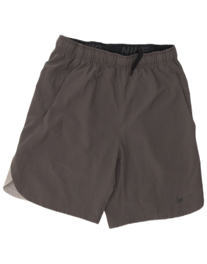 Nike Herren Dri Fit Sportshorts, klein, graues Farbblock-Polyester