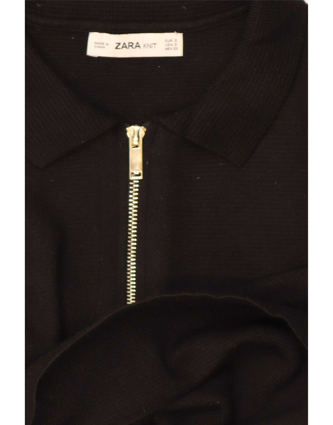 Zara Damen Poloshirt UK 10 Small Schwarz