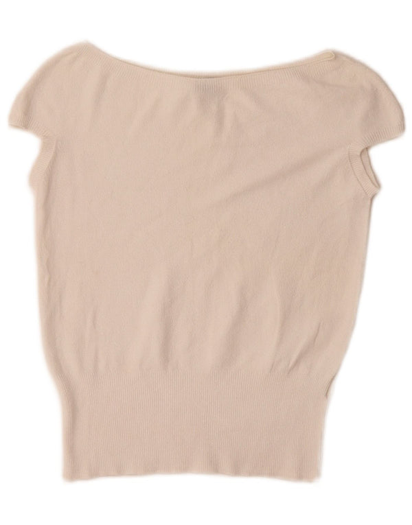 Oasis Damen Crop Bluse Top UK 10 Small Weiße Viskose