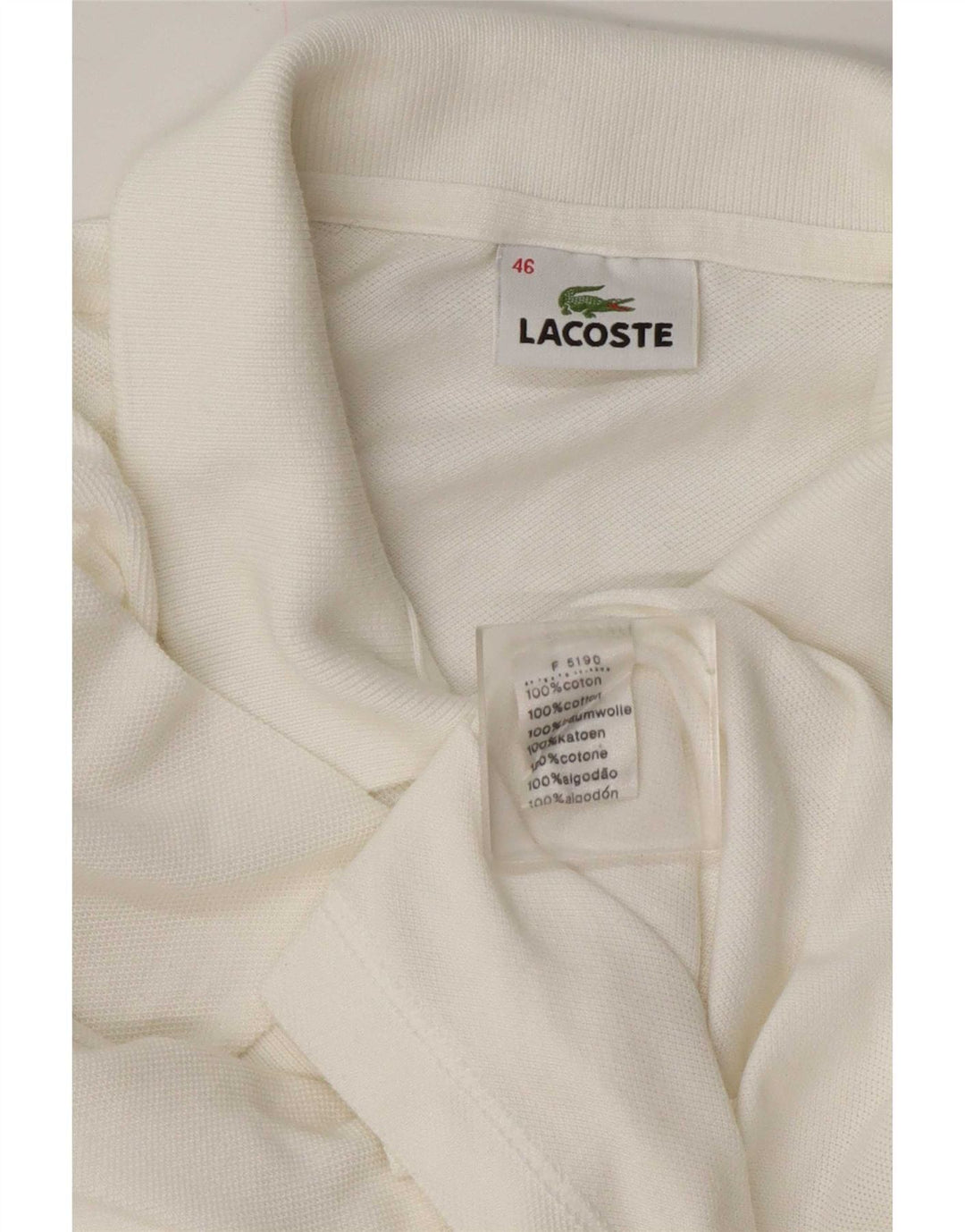 Lacoste Damen Poloshirt Größe 46 XL Weiße Baumwolle