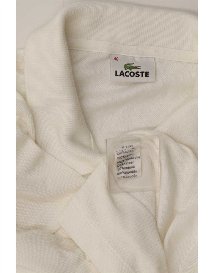 Lacoste Damen Poloshirt Größe 46 XL Weiße Baumwolle
