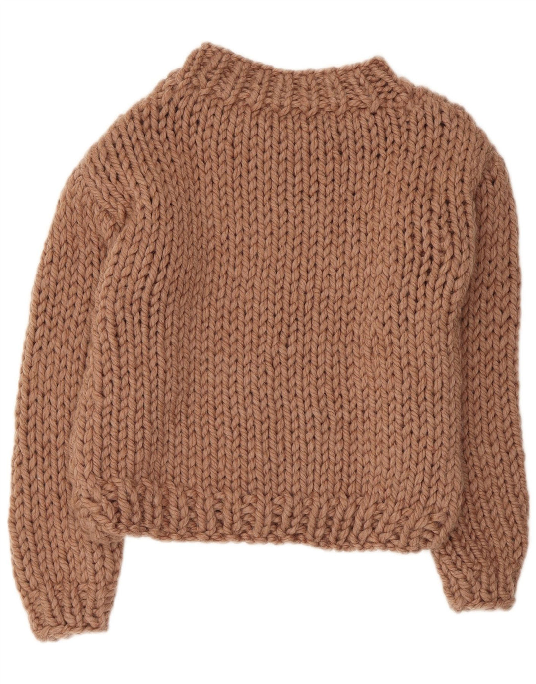 Vintage Damen Crop Rollkragenpullover Pullover UK 14 Medium Beige