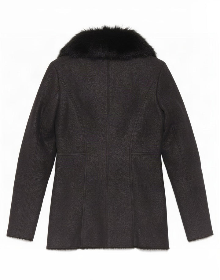 Guess Damen Sherpa Jacke UK 4 XS Schwarz Polyester