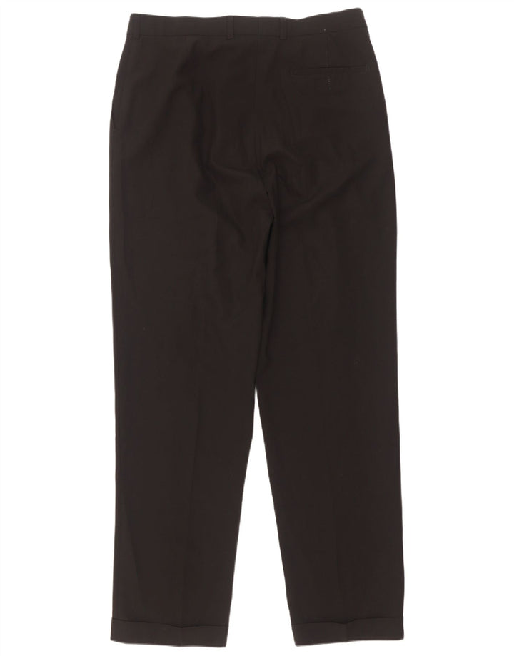 Marks & Spencer Herren-Anzughose mit Pegged-Anzug, W34, L33, schwarzes Polyester