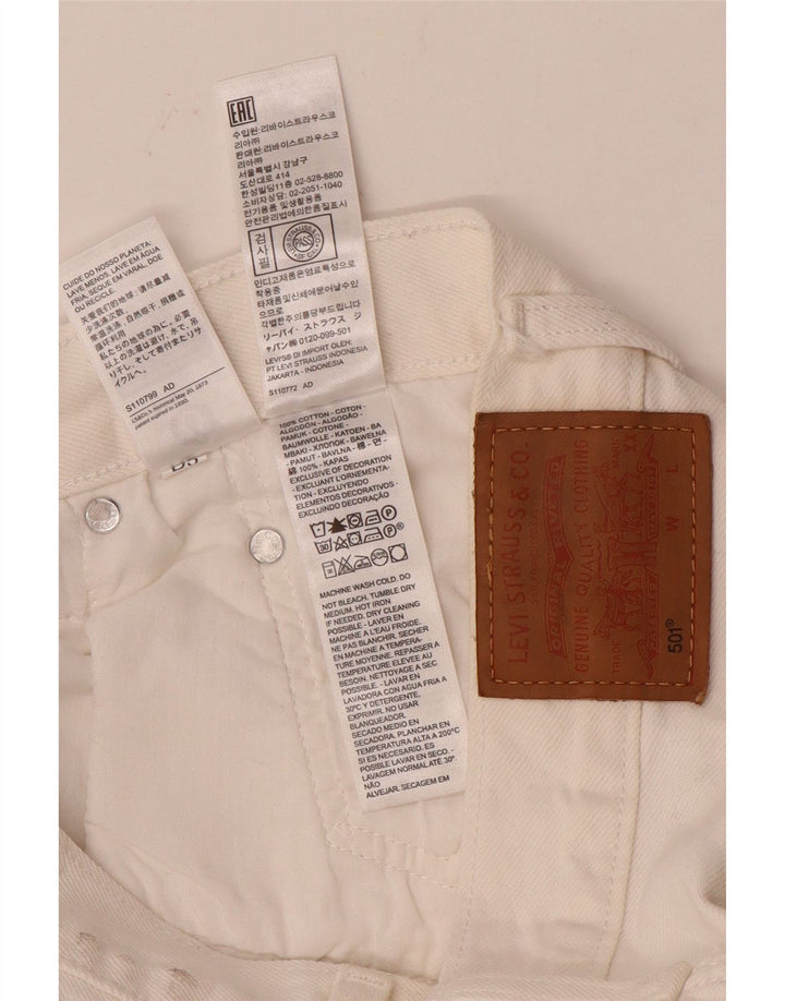 Levi's Damen 501 Straight Jeans W29 L28 Weiße Baumwolle