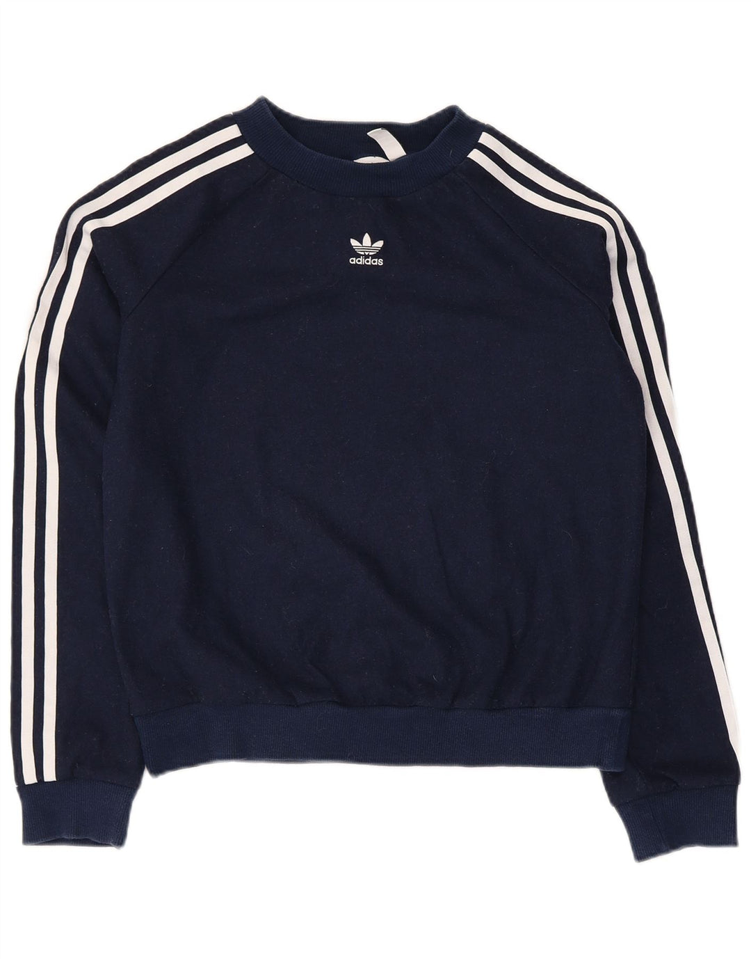 Adidas Herren Crop Sweatshirt Pullover UK 8 Small Marineblau Polyester