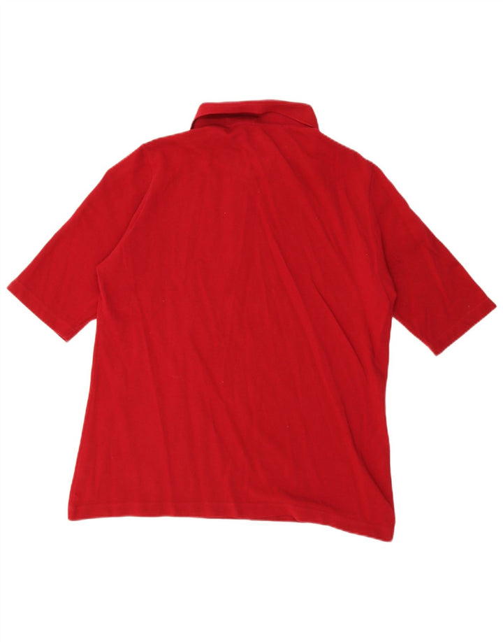 Lacoste Damen Poloshirt Größe 46 XL Rote Baumwolle