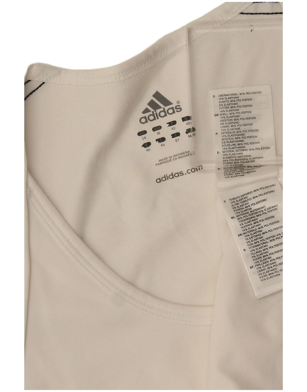 Adidas Damen Climacool T-Shirt Top UK 14 Medium Weiß Polyester