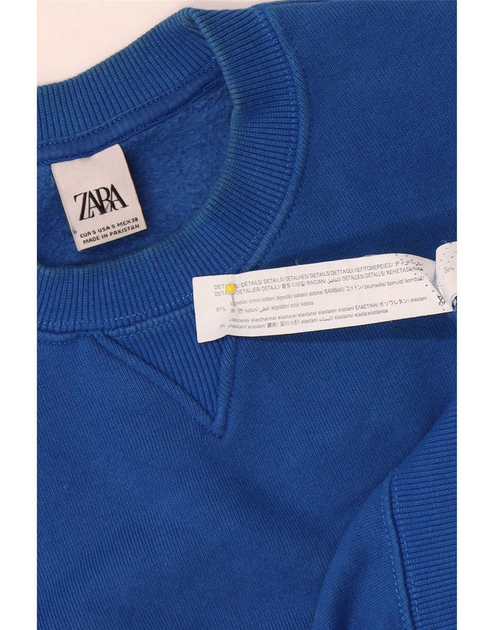 Zara Herren-Sweatshirt mit lockerer Passform, kleine blaue Baumwolle