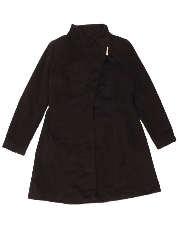 MICHAEL KORS Damen Übergroßer Mantel UK 10 Small Schwarze Wolle
