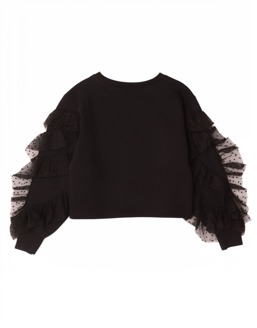 Zara Damen Crop Top Langarm UK 10 Small Schwarz Baumwolle
