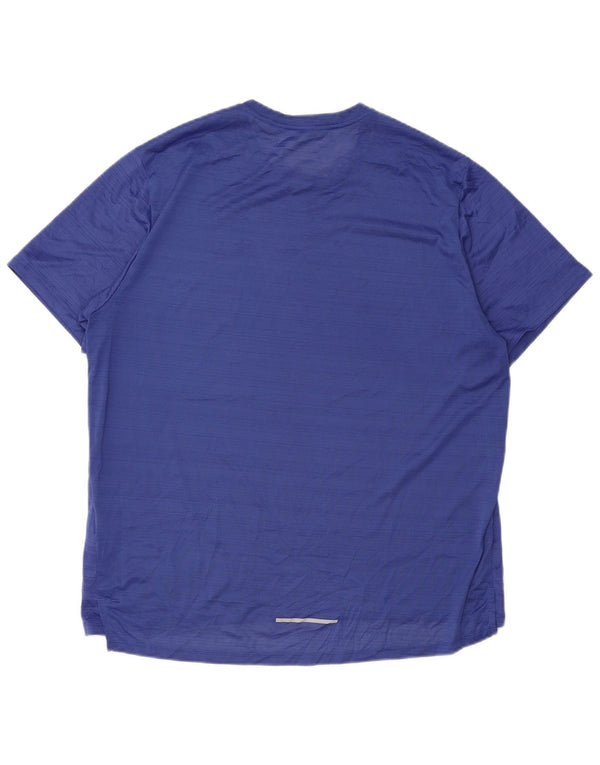 Nike Herren Dri Fit T-Shirt Top XL blau gestreift Polyester