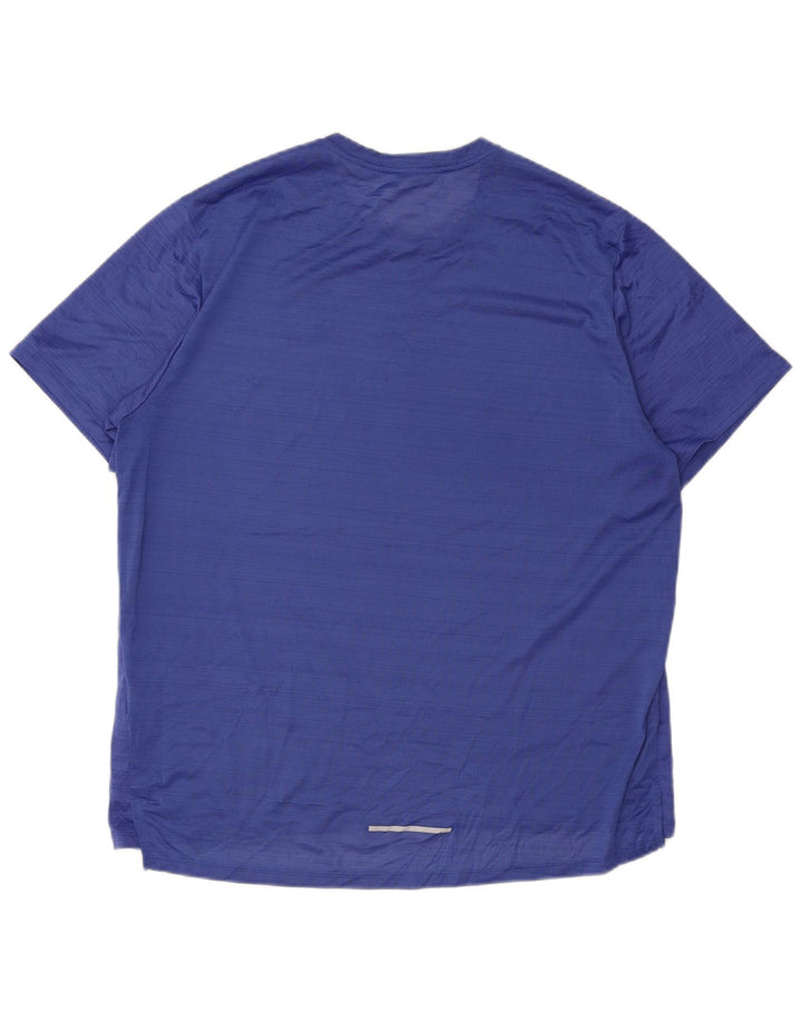 Nike Herren Dri Fit T-Shirt Top XL blau gestreift Polyester