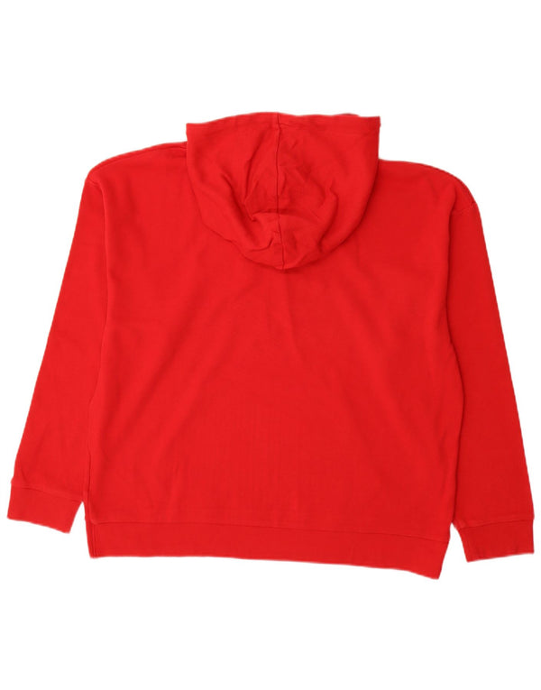 Tommy Hilfiger Damen-Kapuzenpullover mit Grafik, UK 14, Größe L, rot, Baumwolle