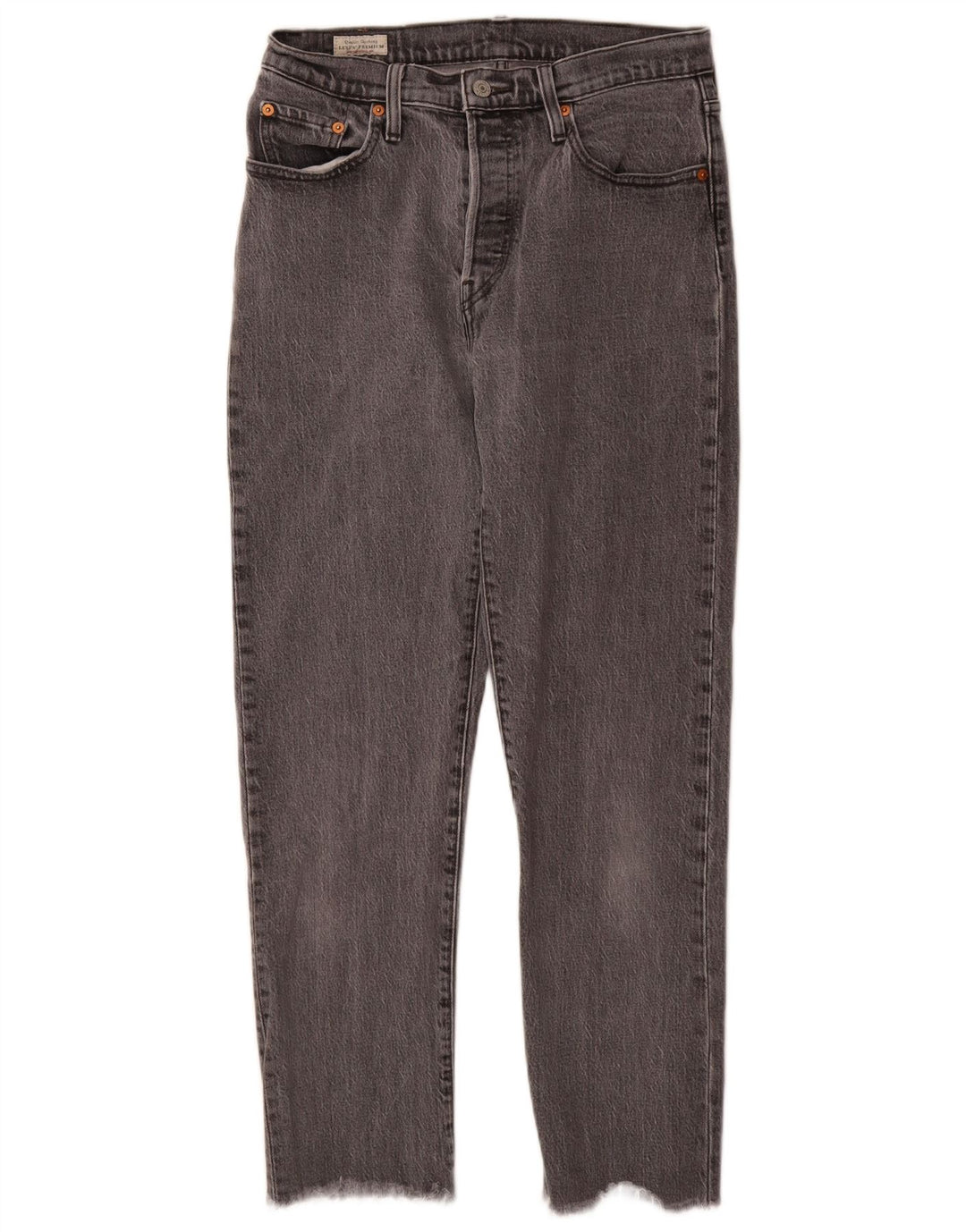 Levi's Damen 501 Straight Jeans W28 L28 Graue Baumwolle
