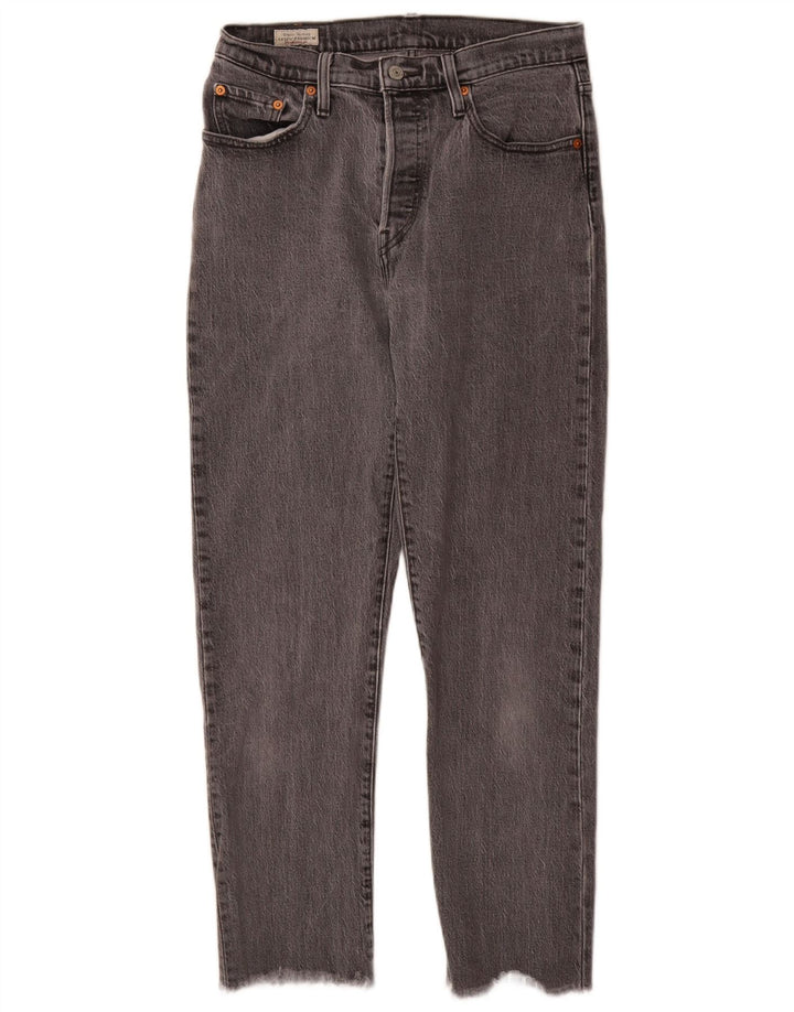 Levi's Damen 501 Straight Jeans W28 L28 Graue Baumwolle