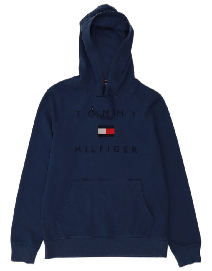 Tommy Hilfiger Herren-Kapuzenpullover mit Grafik, mittelmarineblau, Baumwolle