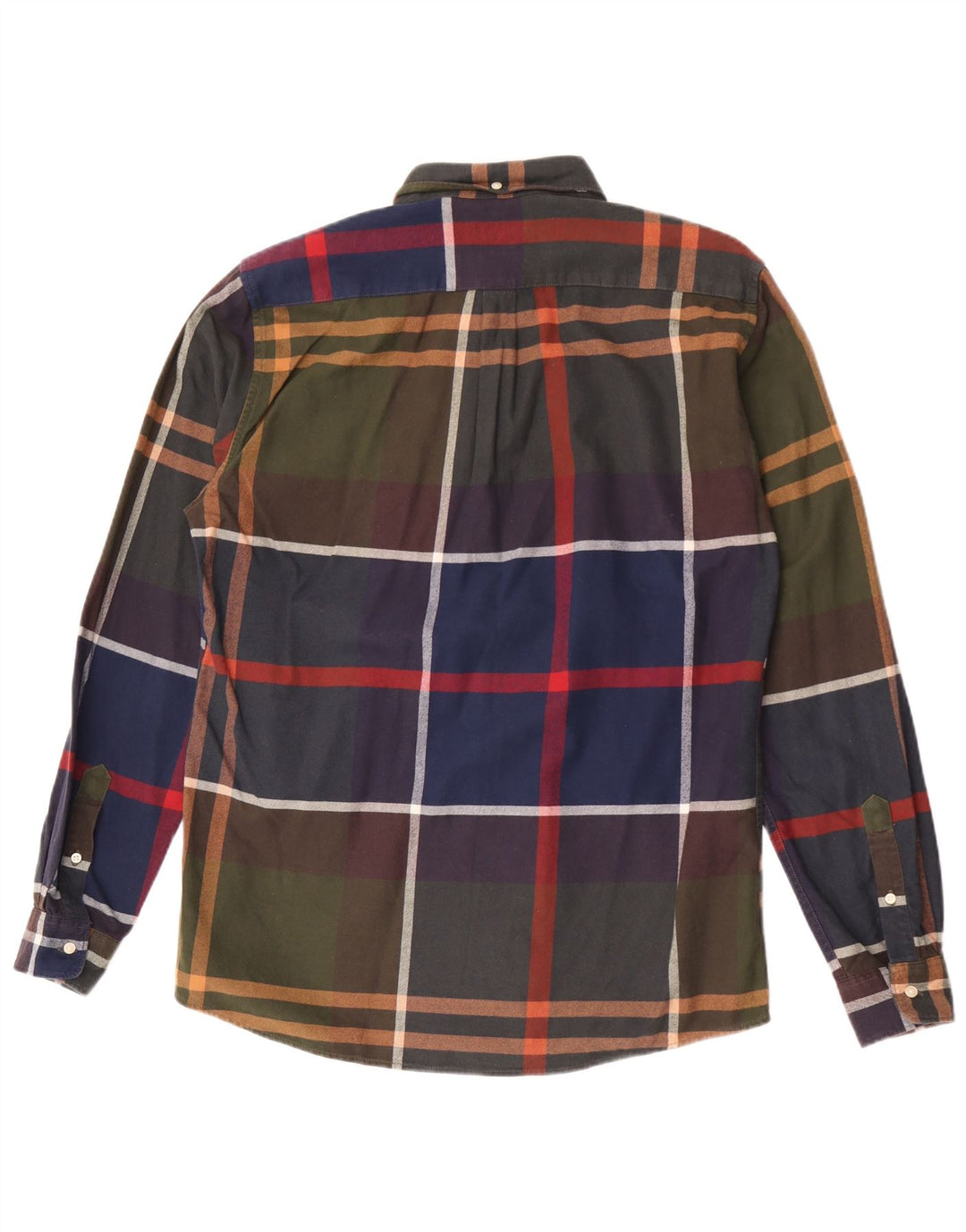 Barbour Mens Tailored Fit Flannel Shirt Large Multicoloured Plaid Cotton
