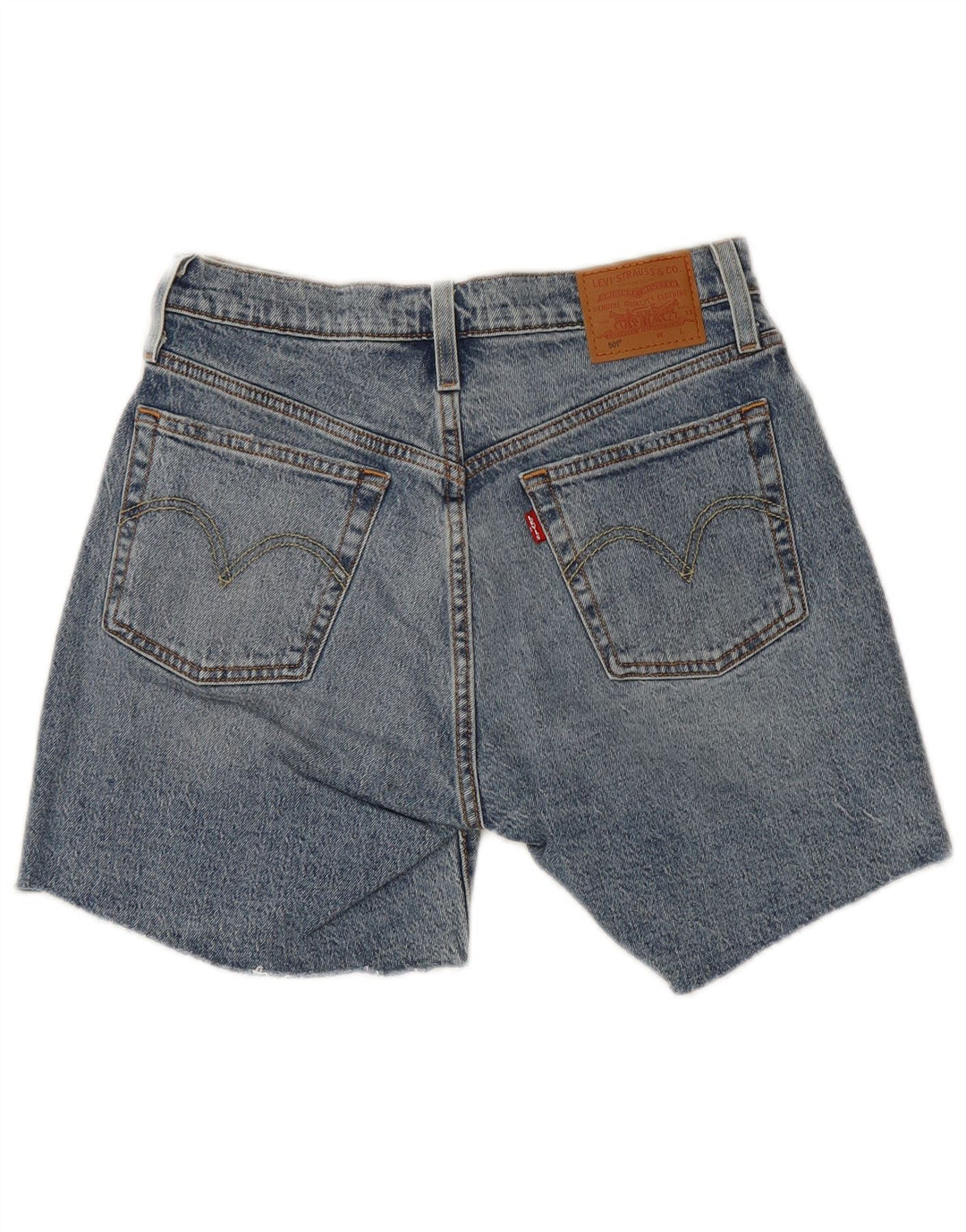 Levi's Damen 501 Distressed Denim Shorts W27 Small Blaue Baumwolle