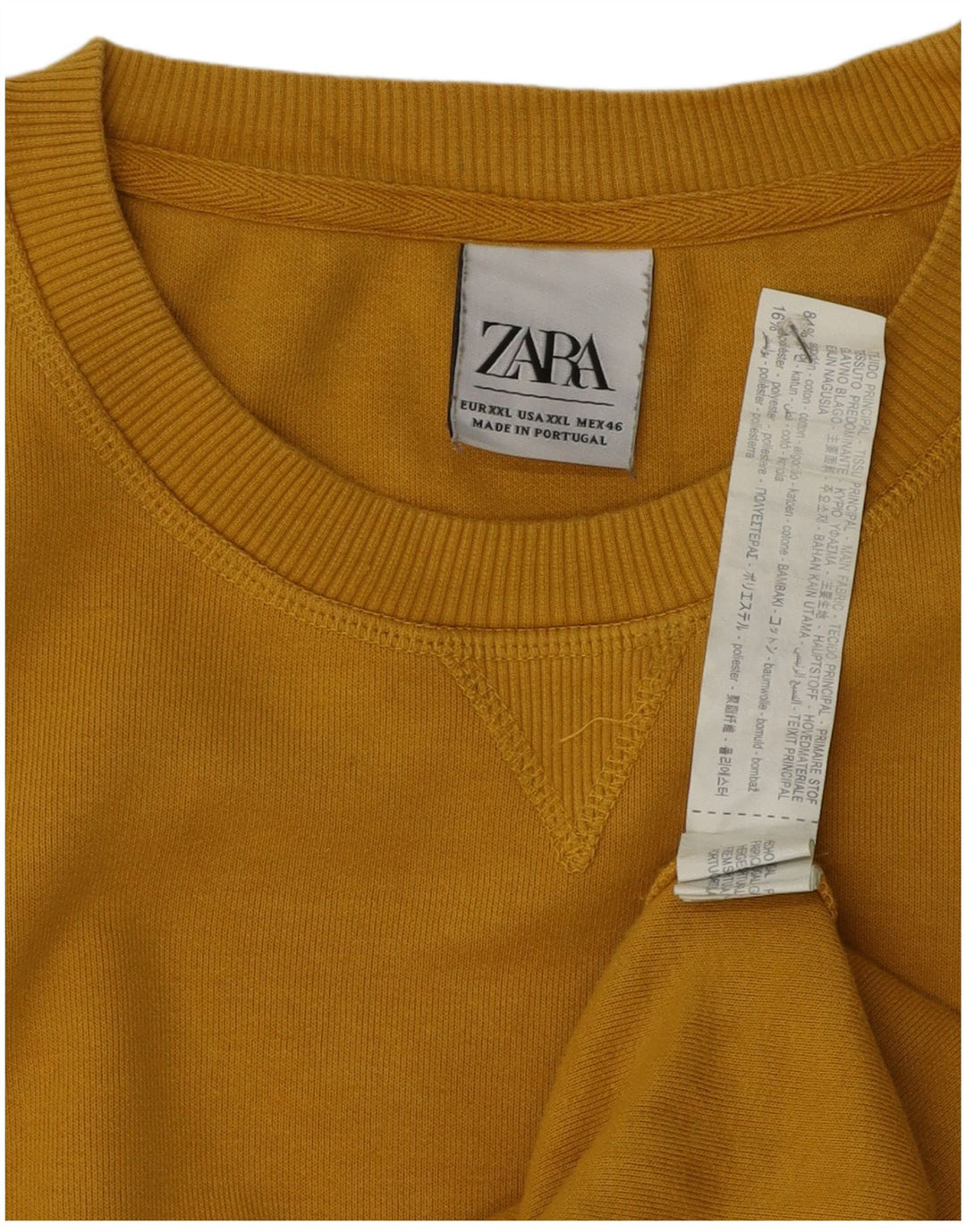 Zara Herren Sweatshirt Pullover 2XL Gelb Baumwolle