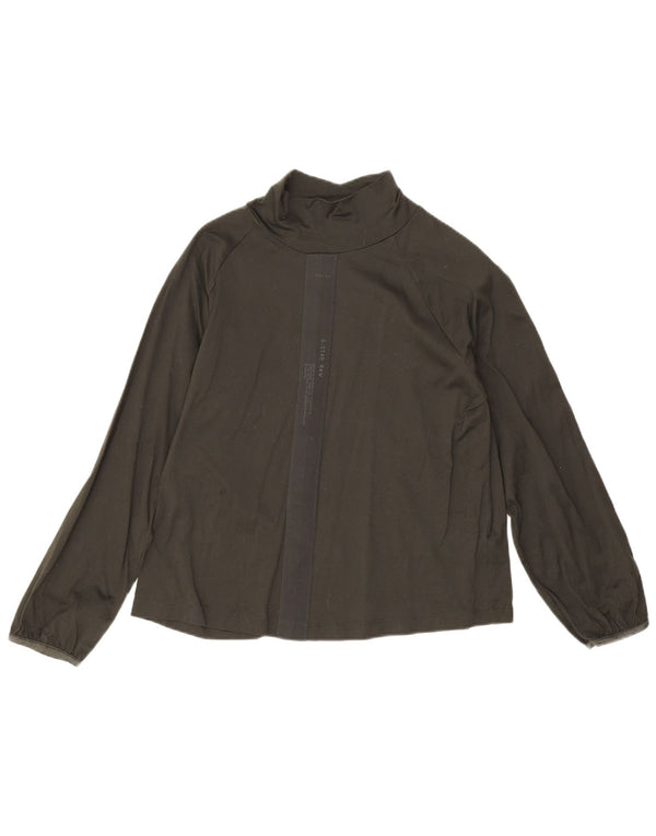 G-Star Damen Top Langarm UK 14 Large Schwarze Colourblock-Baumwolle