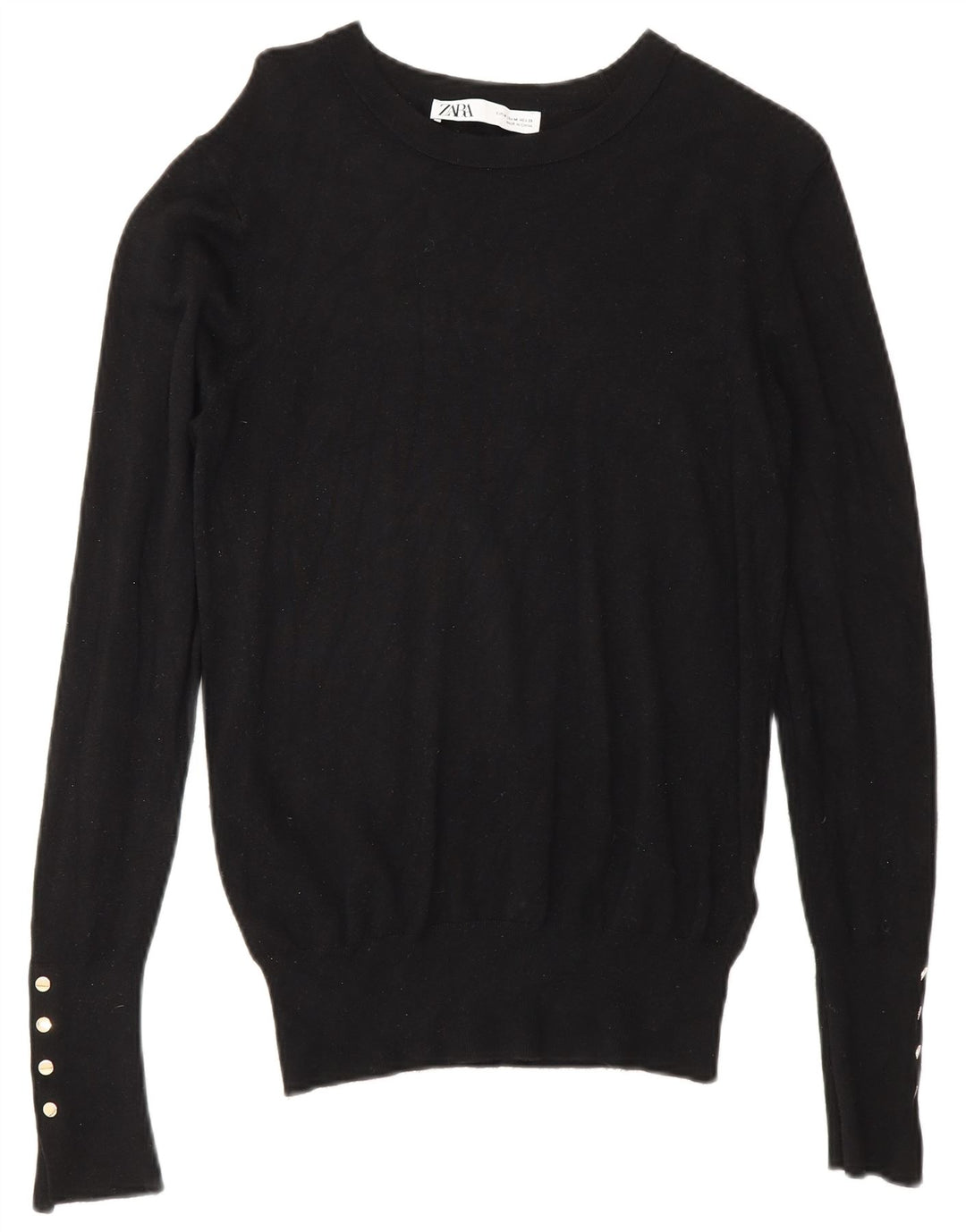 Zara Damen-Pullover mit U-Boot-Ausschnitt, Gr. 14, mittlere schwarze Viskose