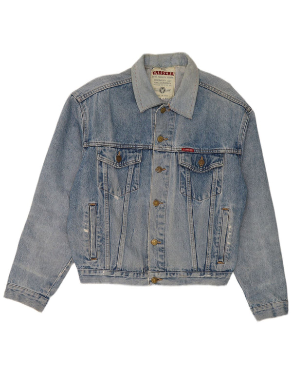 Carrera Herren Distressed Jeansjacke UK 36 Small Blau Baumwolle