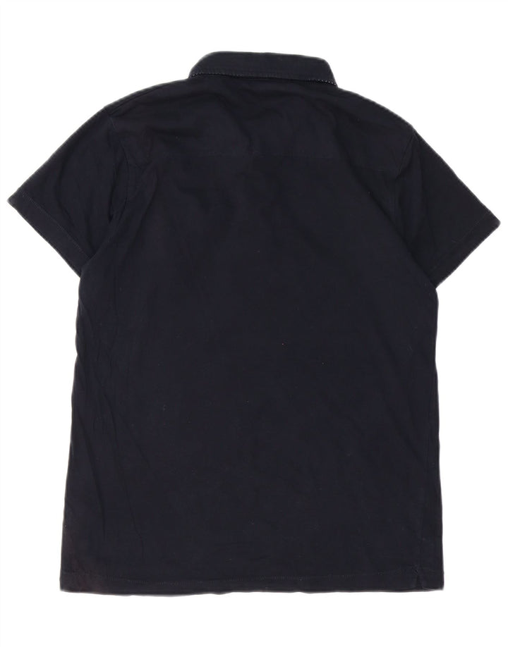 French Connection Herren-Poloshirt aus mittelblauer Baumwolle in Marineblau