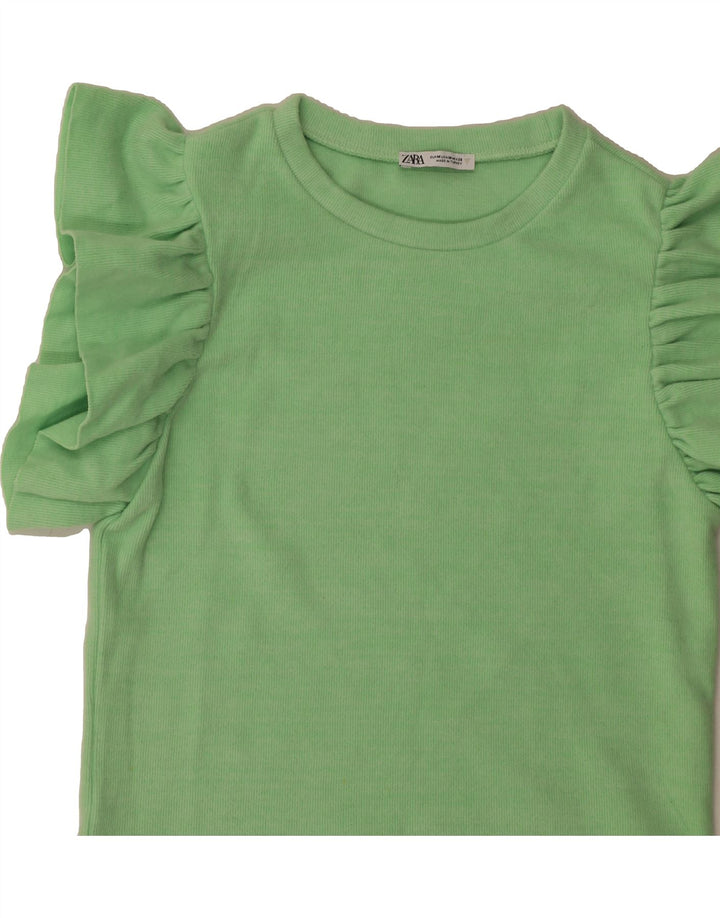 ZARA Womens Crop Top UK 12 Medium Green Vintage Zara and Second-Hand Zara from Messina Hembry 