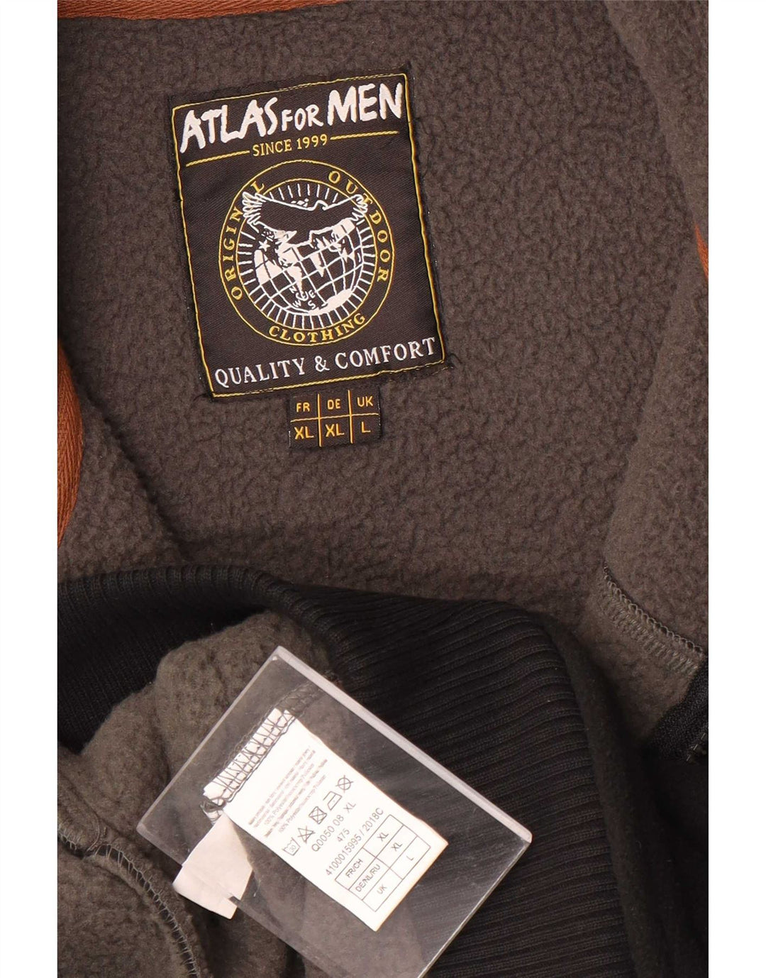 Atlas For Men Herren-Fleecejacke, groß, schwarzes Colourblock-Polyester