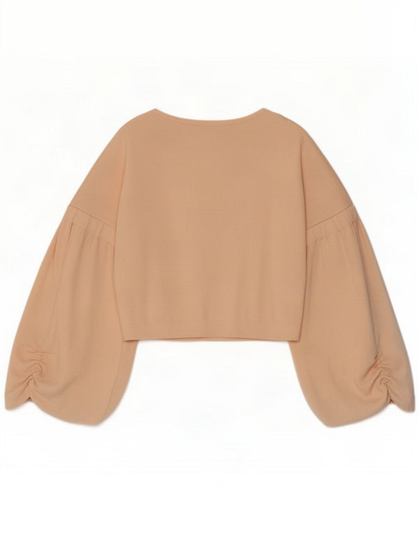 Zara Crop Langarm-Blusenoberteil für Damen UK 10 Small Pink