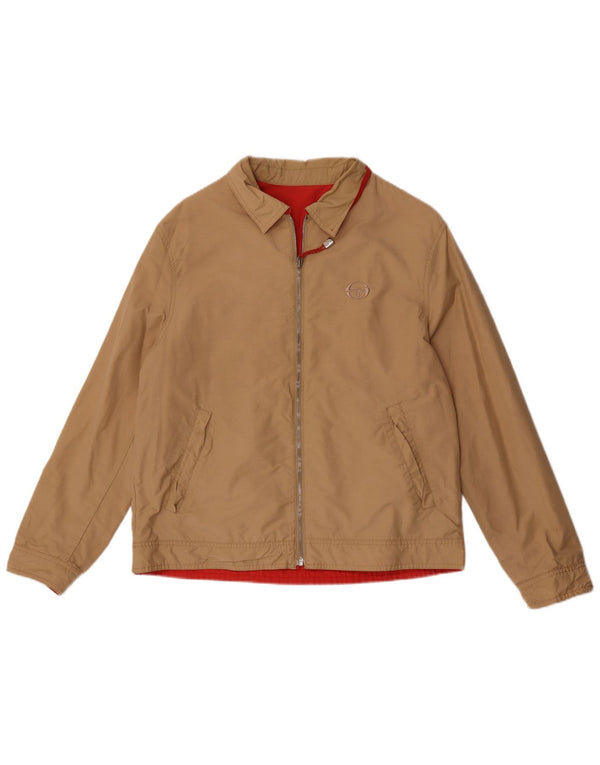Sergio Tacchini Herren Wendejacke UK 38 Mittelbeige Baumwolle