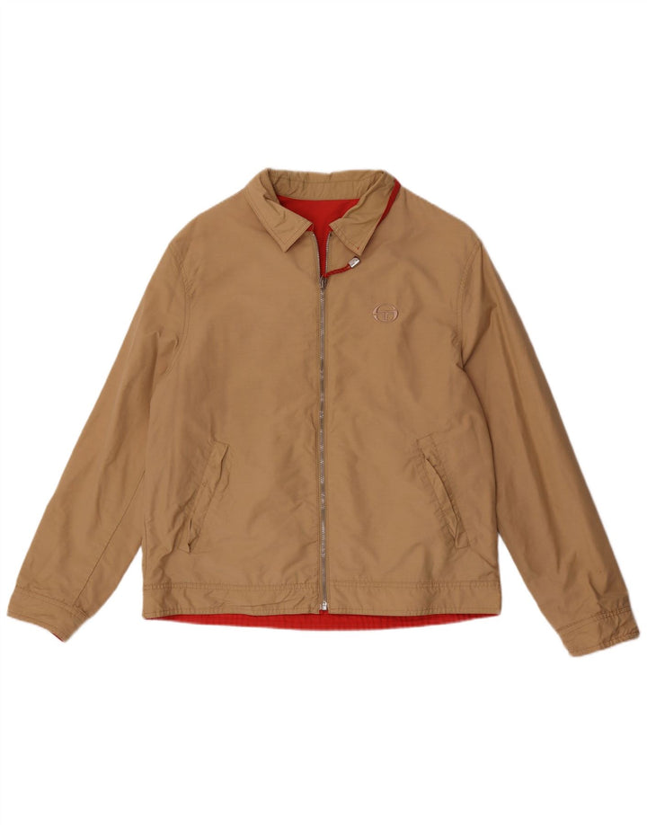 Sergio Tacchini Herren Wendejacke UK 38 Mittelbeige Baumwolle