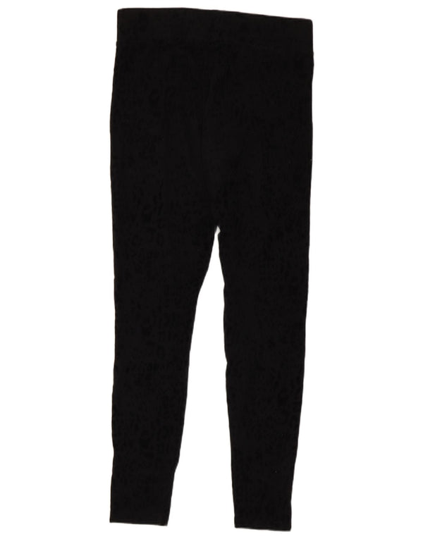 Marks & Spencer Damen Leggings UK 10 Small Schwarz Baumwolle mit Animal-Print