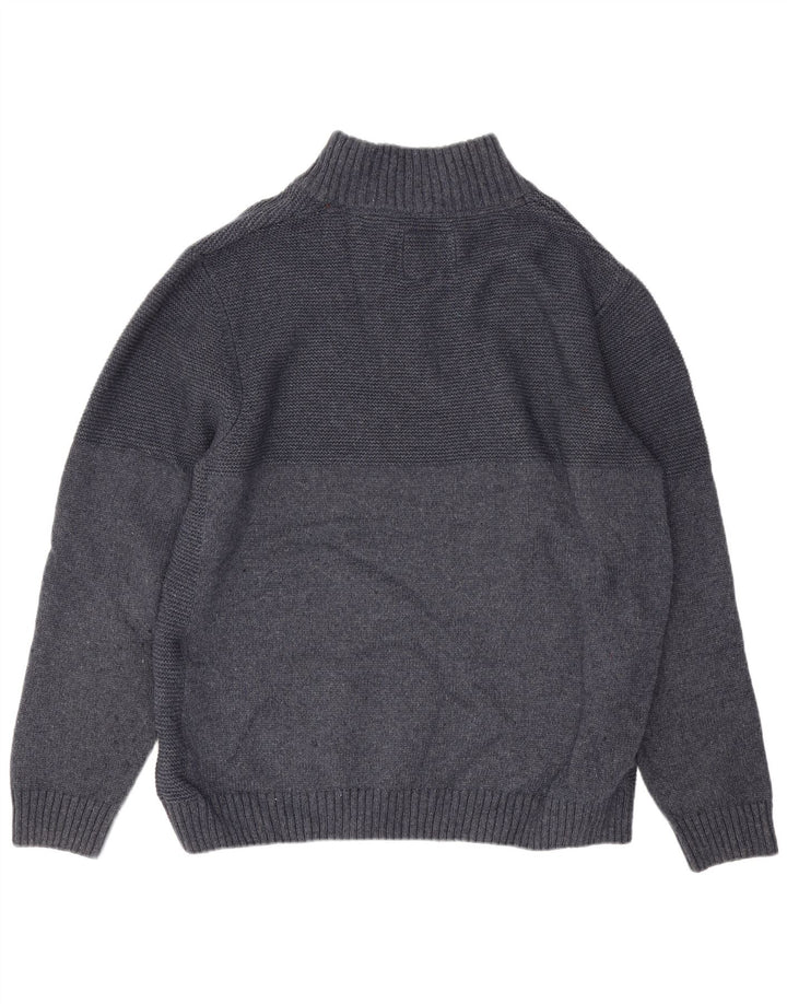Weird Fish Herren-Pullover mit Reißverschluss am Hals, 2XL, Marineblau, Polyester