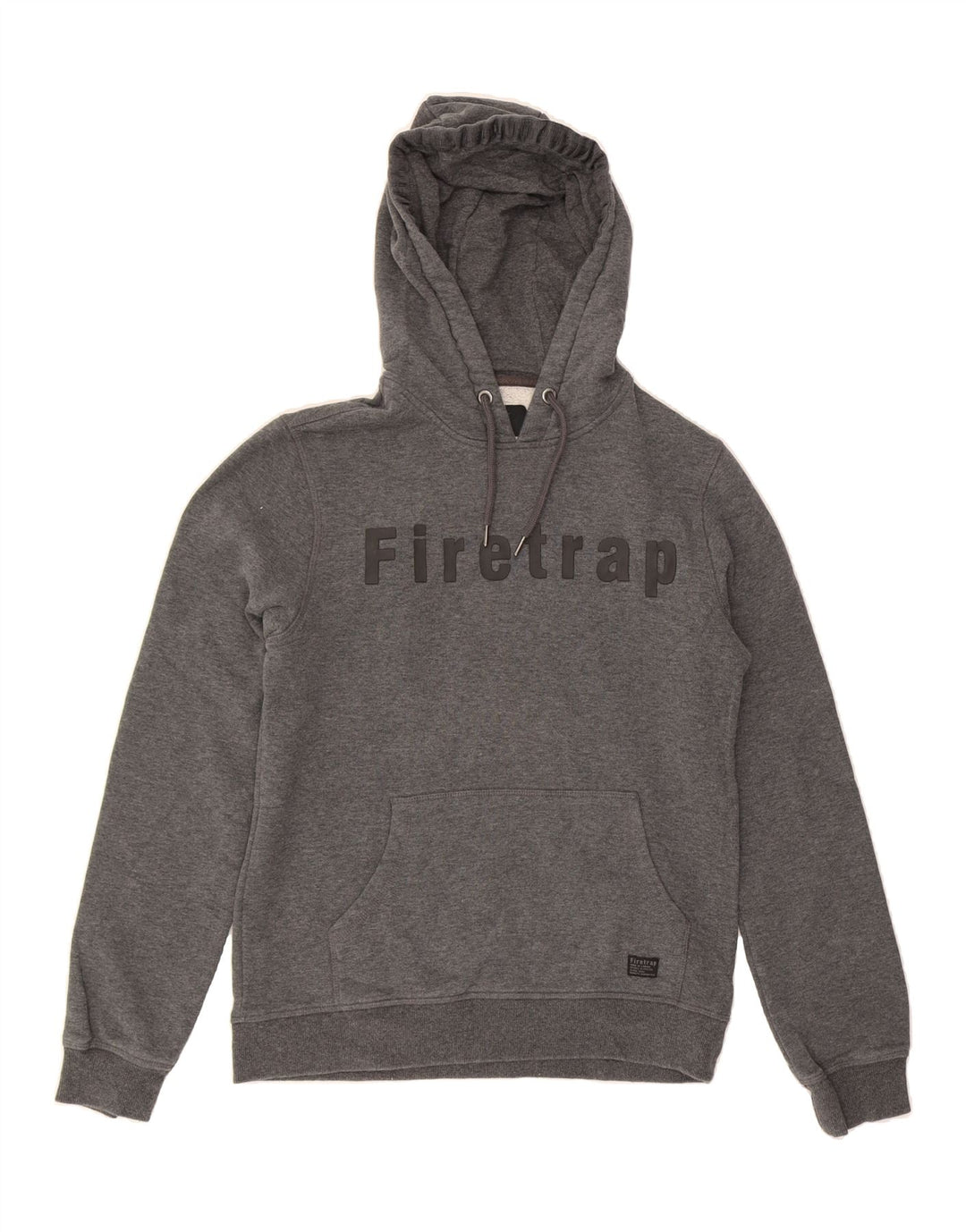 FIRETRAP Mens Graphic Hoodie Jumper Small Grey Vintage Firetrap and Second-Hand Firetrap from Messina Hembry 