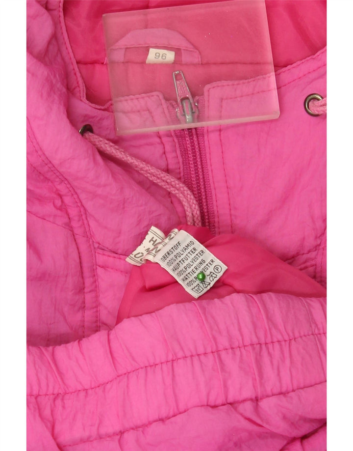 Vintage Damen-Kapuzen-Übergröße, gepolsterte Jacke, UK 24 4XL, rosa Polyamid