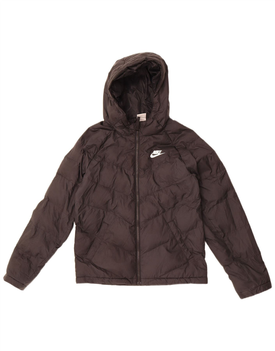 Nike Wattierte Jacke mit Kapuze für Jungen, 12–13 Jahre, Größe L, Schwarz, Polyester
