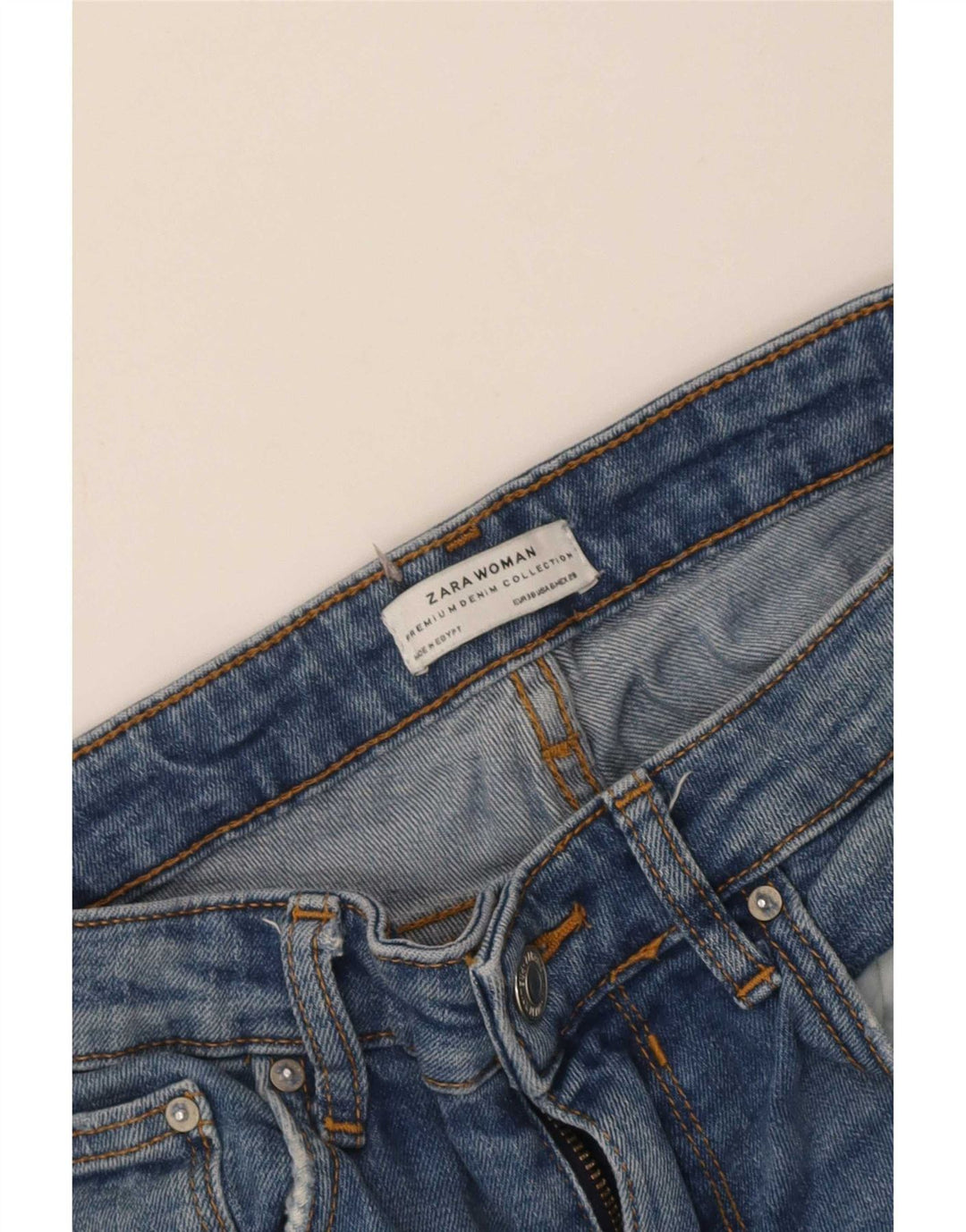 Zara Damen Distressed Slim Jeans EU 38 Small W28 L28 Blau
