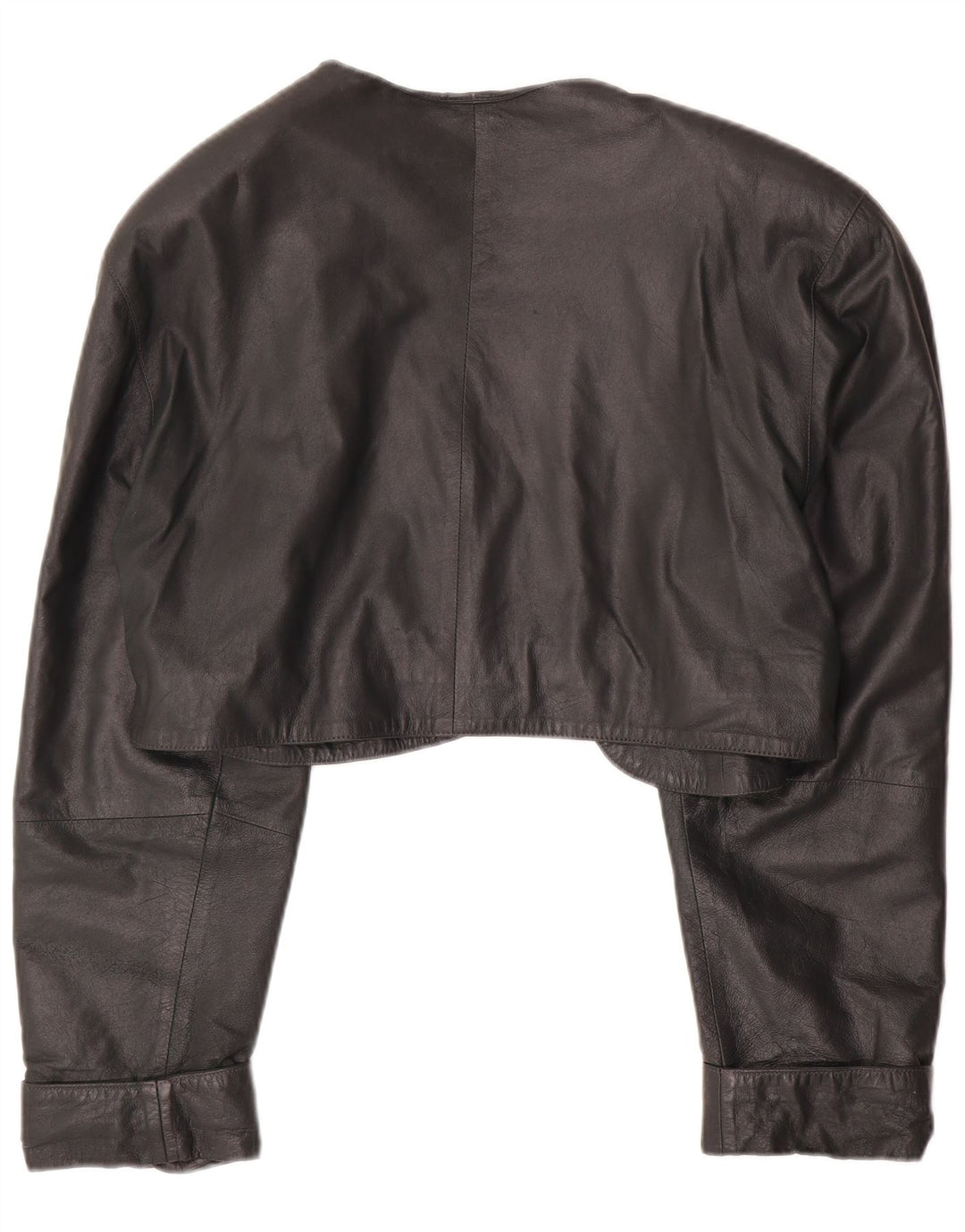 VINTAGE Damen Leder Bolero Jacke UK 14 Mittelgrün