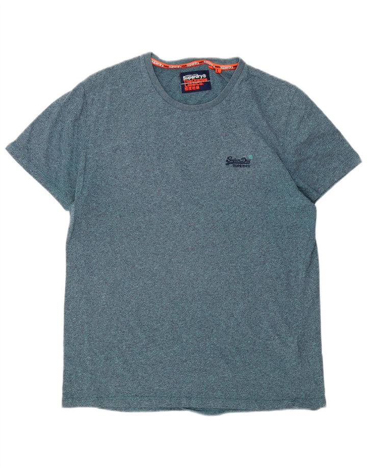 Superdry Herren T-Shirt-Oberteil, groß, blau meliert